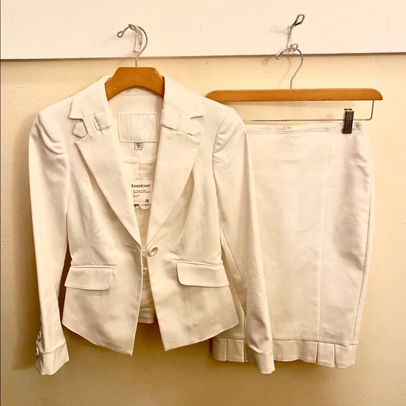 bebe Dresses & Skirts - Bebe white skirt suit.